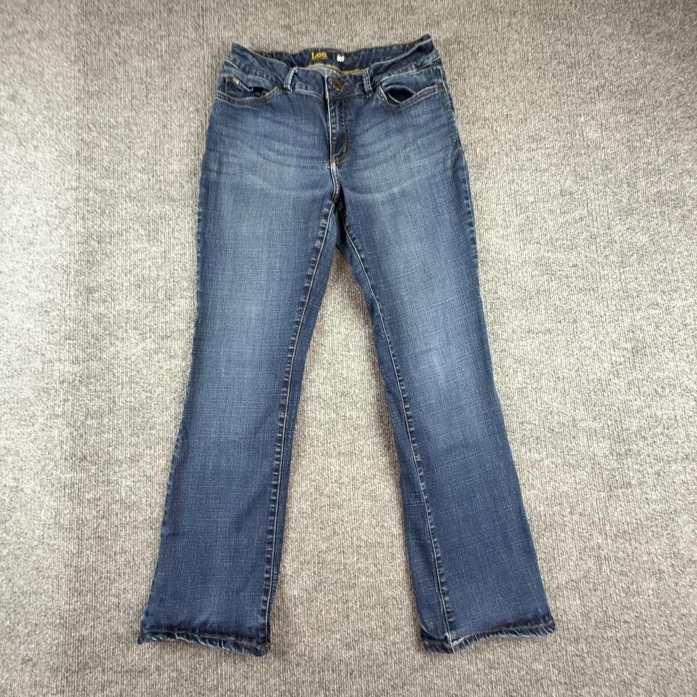 Lee Modern Series Jeans Womens 12 Medium Wash Curvy Bootcut Stretch Denim